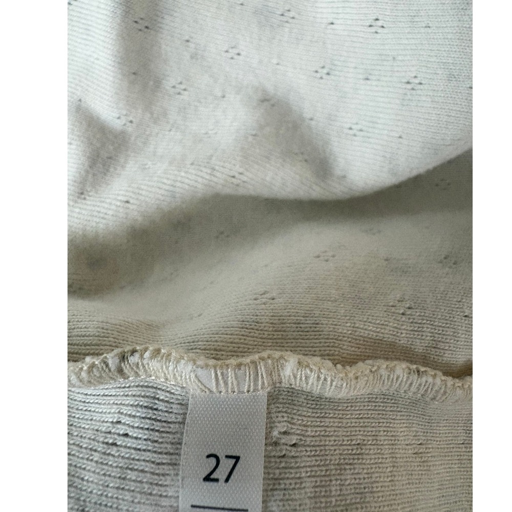 Brandy Melville Blue Floral Pointelle Lace Trim Cami Tank Top Cream One Size - Picture 6 of 8